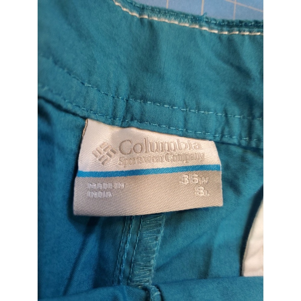 Columbia Men's Shorts Teal Blue Size 36 Outdoor Hiking Adult Cotton NWT - Picture 4 of 4